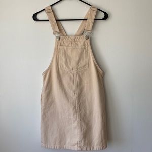 Beige Denim Overall Dress